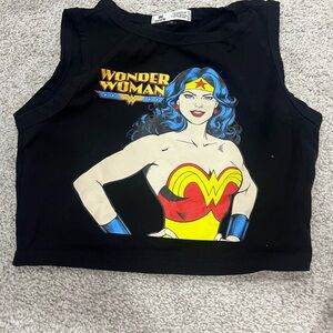 DC Comics Black Wonder Woman Graphic Crop Top